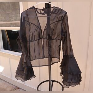 Pretty Little Things Black Sheer Top